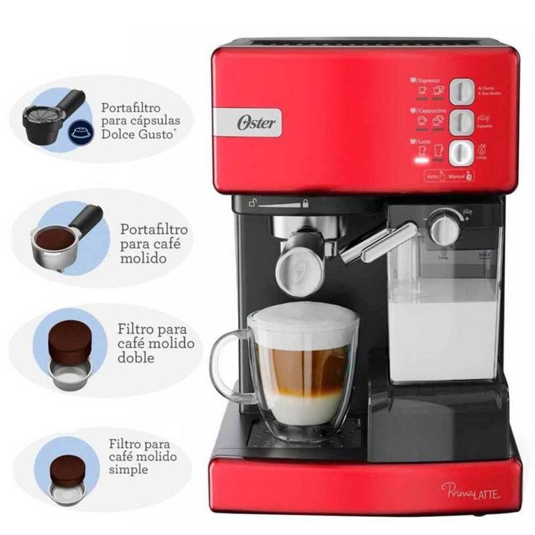Cafetera Expresso PrimaLatte BVSTEM6603R - ROJO