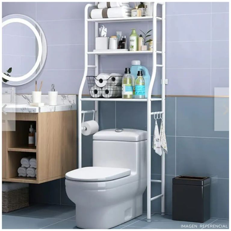 Estante Organizador De Baño Sobre Inodoro 3 Niveles Metal Bl