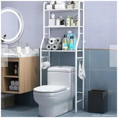 INSPIRA MARKET - Estante Organizador De Baño Sobre Inodoro 3 Niveles Metal Blanco