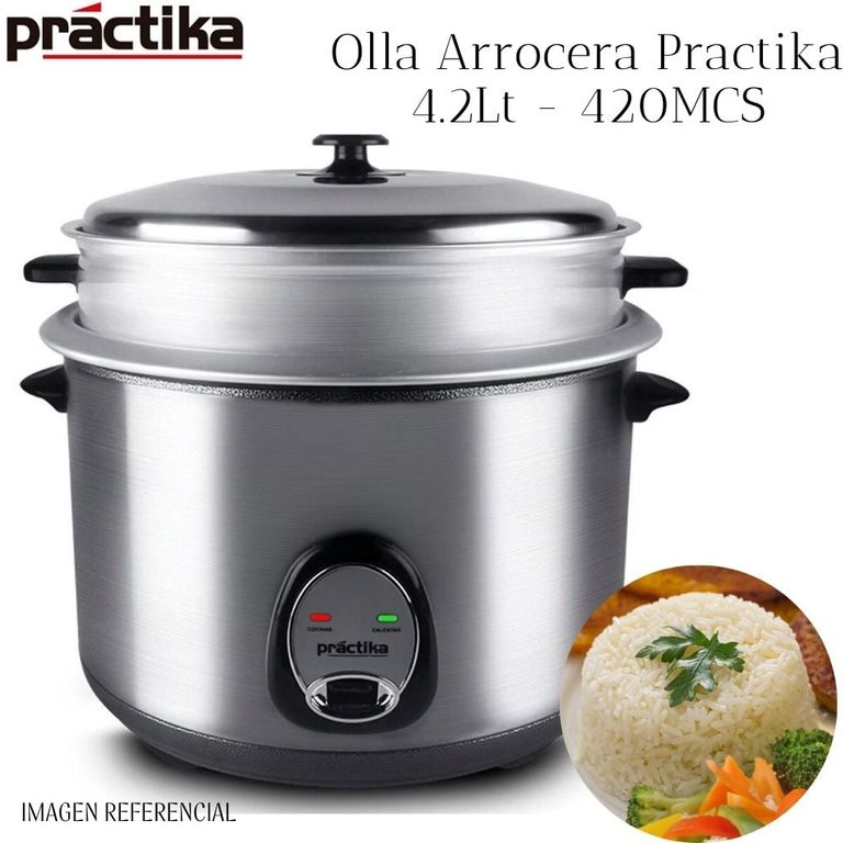 Olla Arrocera 4.2 lt Con Vaporera Cromada