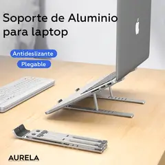 GENERICO - Soporte Plegable de Aluminio para Laptop Antideslizante Ajustable
