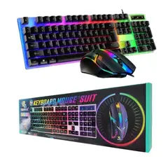 SEISA - Teclado y Mouse Gaming Retroiluminado Luces RGB