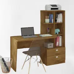 GENERICO - Escritorio con Estante Ensueño de Melamina Compacto Haya Catedral