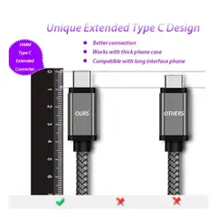 SHEEPBUSTER - Cable de Nylon USB Tipo C 3 metros