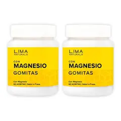 LIMA NATURALS - Gomitas con Magnesio Sabor Fresa 60 unidades Pack x 2