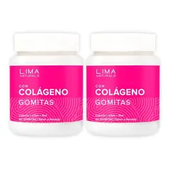 LIMA NATURALS - Gomitas con Colágeno Sabor Naranja 60 unidades Pack x 2