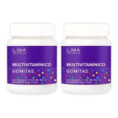 LIMA NATURALS - Gomitas Multivitamínico Sabor Fresa 60 unidades Pack x 2