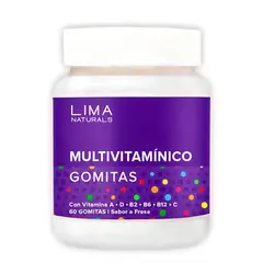 LIMA NATURALS - Gomitas Multivitamínico Sabor Fresa 60 unidades