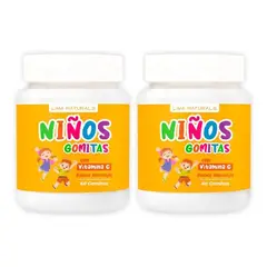 LIMA NATURALS - Gomitas para Niños con Vitamina C Sabor Naranja 60 unidades Pack x 2