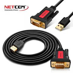 NETCOM - Cable Adaptador USB a Serie RS232 DB9 Serial 1.5 metros