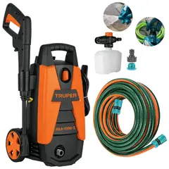 TRUPER - Hidrolavadora portátil 1500 PSI + manguera 10m conectores click