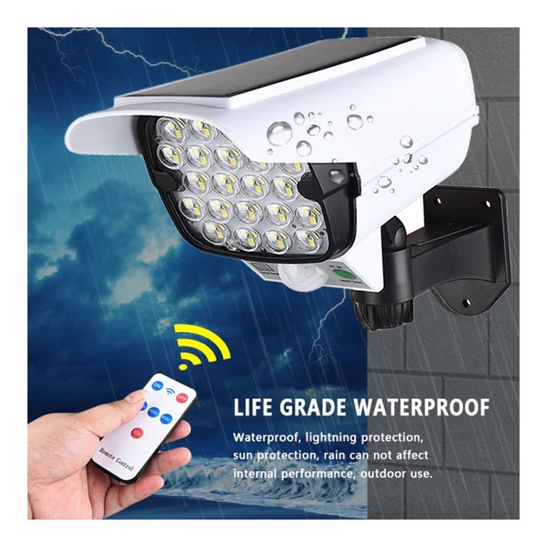 Lámpara Solar con Sensor de Movimiento Forma Cámara Seguridad