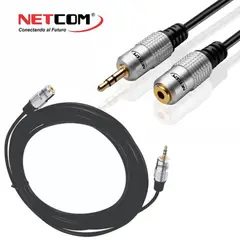 NETCOM - Cable Extension plug 3.5mm macho a plug 3.5mm hembra 1.8 Metros