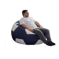 GENERICO - Puff Pelota Jumbo mundo puff Perú azul con blanco