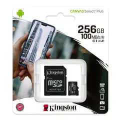 KINGSTON - Memoria Micro Sd Original 256 Gb. Clase 10 100 Mb/s