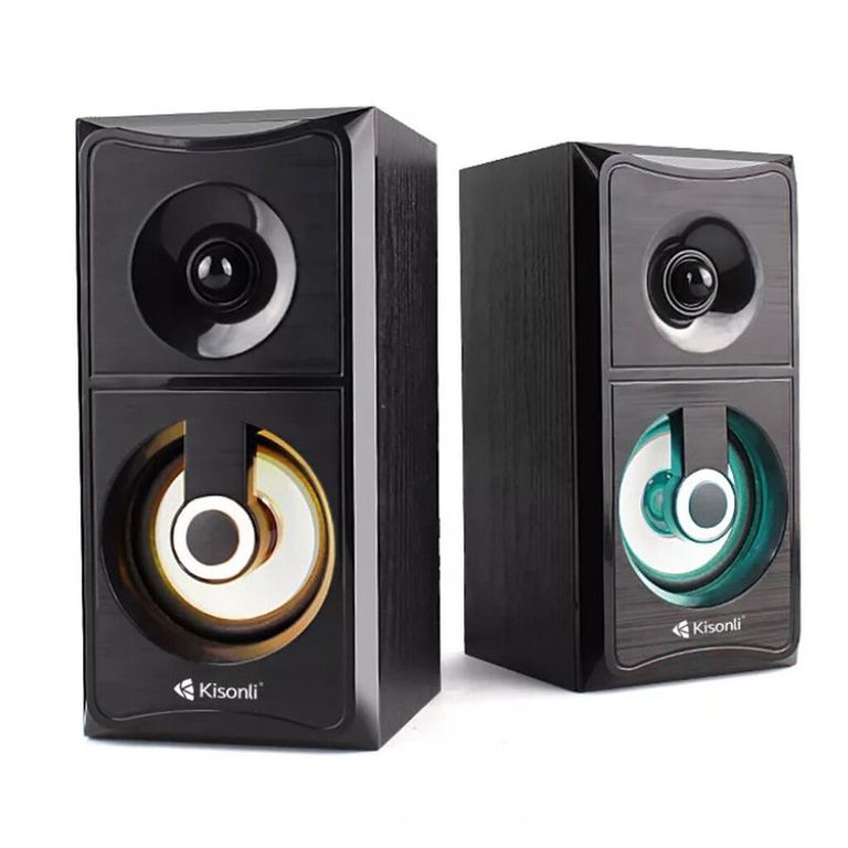 Parlante Stereo LED 2.0 - para PC Laptop Tablet Cel MP4 - BASS BOOST