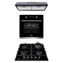 KLIMATIC - Tricombo:Encimera AOSTA 60 + Campana CK601NE+ Horno a gas BONN