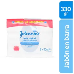 JOHNSONS - Jabón en Barra Baby Cremoso Piel Delicada 110g x3