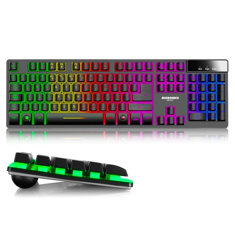 Teclado Gamer Neon Semimecanico Base Metálica