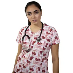 TWELVE - - conjunto Venecia diseño cerezas  - rojo vino