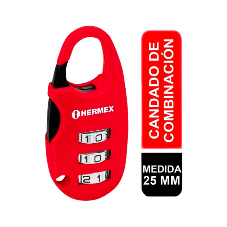 Candado Maletero Combinación 3 Dígitos 25mm CMA-3C