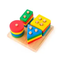 GENERICO - Juguete Didáctico de Encaje de 4 Figuras Geométricas