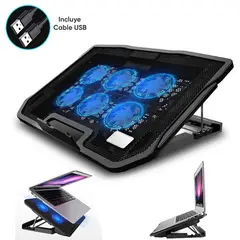 SEISA - Soporte Base con Cooler Laptop y Notebook - 6 Ventiladores