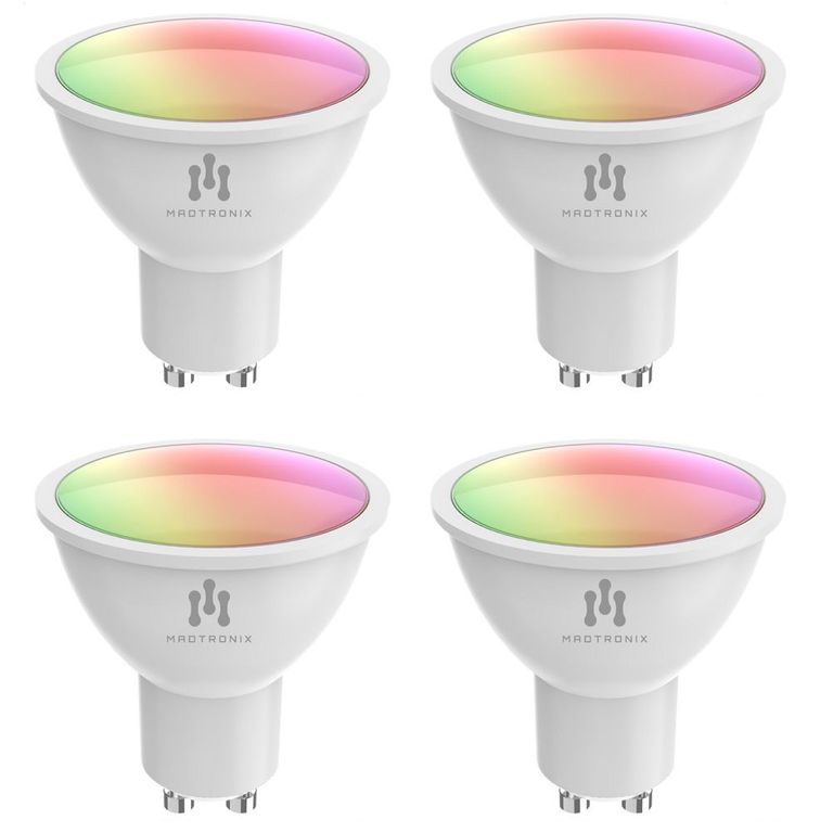 Dicroico Inteligente GU10 RGBCW Dimmer con Google y Alexa Pack x 4