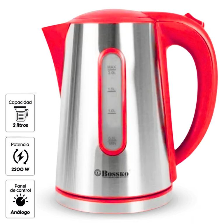 Hervidor Eléctrico 2 Litros Acero Red BK-208B