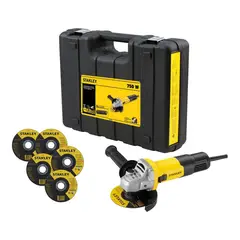 STANLEY - Esmeril Angular 4 1/2'' 750W con 5 Discos SG7115KD-B2