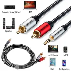NETCOM - Cable de audio Plug 3.5mm a 2 RCA Macho 1.8 Metros