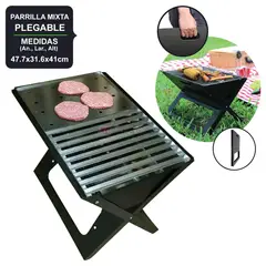 SUPER RACK - Parrilla Portátil Plegable a Carbón MIXTA.