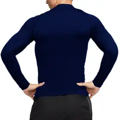 GENERICO - Polo LIcra Manga Larga Azul Marino S