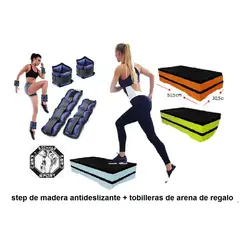 SPORT RICHMAR - Step de madera+tobilleras de arena de 1 kl