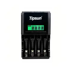 TIPSUN - Cargador de pilas recargables AA AAA pantalla LCD