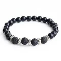 MANYA - Pulsera piedra volcanica separator de hombre