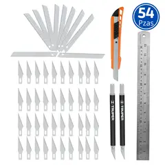 TRUPER - Juego Cutter precisión Cuchilla Exacto Tipo Bisturí 54 Piezas