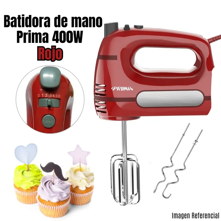 Batidora de Mano HM 9105N con 400 Watts- Rojo