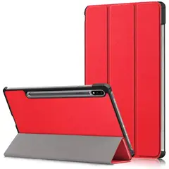GENERICO - Funda Book Cover Para Tablet Samsung Tab S8 11 SM-X700 Rojo