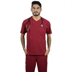 TWELVE - - scrub camisero - rojo vino