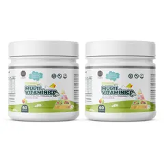 NIBRAY - Multivitamínico B1 B2 B6 B9 B12 A D C y E Pack 2 Frascos Kids