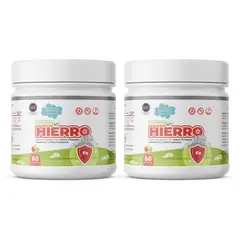 NIBRAY - Hierro Vitamina C y Prebióticos para Niños Pack 2 Frascos Kids