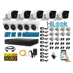 HILOOK - CÁMARAS SEGURIDAD KIT 10 FULL HD 1080P + CABLE HDMI