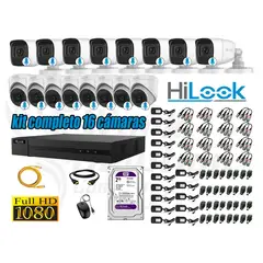 HILOOK - KIT 16 CÁMARAS SEGURIDAD AUDIO INCORPORADO FULL HD 1080P + DISCO 2TB