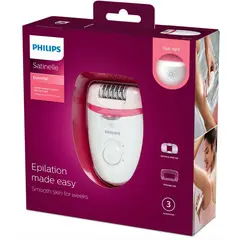 PHILIPS - Depiladora de 2 velocidades y 3 accesorios bre255