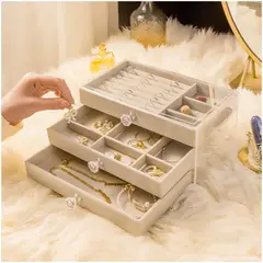 INSPIRA MARKET - Joyero Cofre Caja Organizadora de Anillos Aretes Pendientes