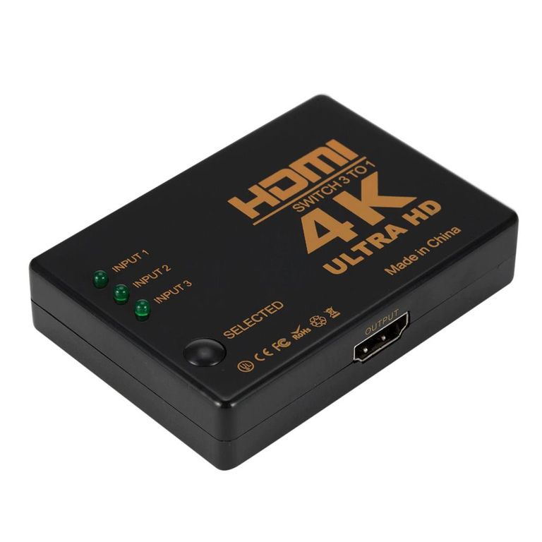 Hdmi Switch 3 x 1 4k ULTRA HD con control remoto multiplica hdmi 3 x 1