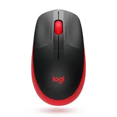 LOGITECH - Mouse m190 inalámbrico usb ergonómico - negro Rojo