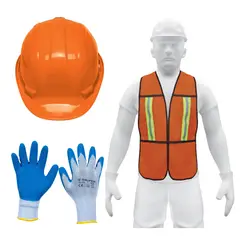 PRETUL - Kit EPPS casco de seguridad naranja guantes chaleco