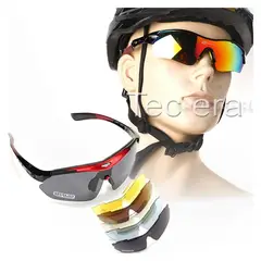 Rockbros - Lentes sport deportivos ciclismo polarizado 4 en 1